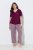 Ulla Popken 849850 Kockás pizsama Bogyópiros - Pizsama/Loungewear - 