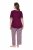 Ulla Popken 849850 Kockás pizsama Bogyópiros - Pizsama/Loungewear - 