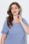 Ulla Popken 850045 Rövid ujjú pizsama Világoskék - Pizsama/Loungewear - 