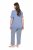 Ulla Popken 850045 Rövid ujjú pizsama Világoskék - Pizsama/Loungewear - 