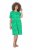 Ulla Popken 850204 Rövid ujjú jersey ruha V-nyakkal Zöld - Jersey ruhák - 