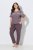 Ulla Popken 850403 Virágos pizsama Barna - Pizsama/Loungewear - 