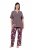 Ulla Popken 850903 Virágos pizsama 2 db Barna - Pizsama/Loungewear - 