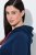 Ulla Popken 851749 Kockás otthoni ruha kapucnival Sötétkék - Pizsama/Loungewear - 