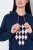 Ulla Popken 851749 Kockás otthoni ruha kapucnival Sötétkék - Pizsama/Loungewear - 