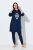 Ulla Popken 851749 Kockás otthoni ruha kapucnival Sötétkék - Pizsama/Loungewear - 