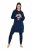 Ulla Popken 851749 Kockás otthoni ruha kapucnival Sötétkék - Pizsama/Loungewear - 