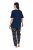 Ulla Popken 852577 Mintás pizsama Sötétkék - Pizsama/Loungewear - 