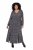 Ulla Popken 852606 Mintás maxiruha Fekete - Maxi ruhák - Női plus size maxiruhák