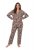 Ulla Popken 852649 Mintás pizsama inggallérral Barna - Pizsama/Loungewear - 