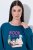 Ulla Popken 852710 Hosszú ujjú otthoni pulóver Petrol - Pizsama/Loungewear - 