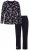 Ulla Popken 856134 Virágos pizsama Fekete - Pizsama/Loungewear - 