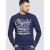 D555 Austin Long Sleeve T-shirt Navy - Pólók - Nagyméretű pólók - 2XL-14XL