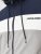 Jack & Jones RUSH White/Grey Blocking Bomber Jacket with Hood Navy Blazer - Kabátok - Nagyméretű Kabátok - 2XL-8XL
