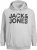 Jack & Jones CORP LOGO Large Print Hoodie Light Grey Melange - Pulóverek & kapucnis pulóverek - Pulóverek & Kapucnis pulóver 2XL-12XL