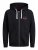 Jack & Jones JJSTAMP ZIP Hoodie Black - Pulóverek & kapucnis pulóverek - Pulóverek & Kapucnis pulóver 2XL-12XL