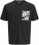 Jack & Jones Split Pocket Print T-Shirt Black - Pólók - Nagyméretű pólók - 2XL-14XL