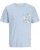 Jack & Jones Tavira Aop Pocket Crew Neck T-Shirt Skyway - Pólók - Nagyméretű pólók - 2XL-14XL