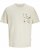  Jack & Jones Tavira Aop Pocket Crew Neck T-Shirt Antique White - Pólók - Nagyméretű pólók - 2XL-14XL