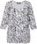Ulla Popken Number Print 3/4 Sleeve Tee Snow White - Mintás pólók nőknek - 