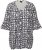 Ulla Popken Geometric Print Trumpet Sleeve Tee Black - Mintás pólók nőknek - 