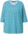 Ulla Popken Flower Print 3/4 Sleeve A-Line Tee Deep Aqua - Mintás pólók nőknek - 