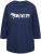 Ulla Popken Queens 3/4 Sleeve Graphic Tee Ink Blue - Mintás pólók nőknek - 