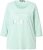 Ulla Popken Metallic Lettering 3/4 Sleeve Tee Mint Green - Mintás pólók nőknek - 