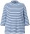 Ulla Popken Striped 3/4 Sleeve Turtleneck Tee Light Blue - Mintás pólók nőknek - 