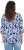 Ulla Popken Floral Print 3/4 Sleeve V-Neck Tee Navy Blue - Mintás pólók nőknek - 