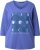 Ulla Popken Meet Me In The Moonlight 3/4 Sleeve Graphic Tee Atlantic Blue - Mintás pólók nőknek - 