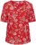 Kaffe Curve Ami Short Sleeve Blouse Printed Poppy Red - Blúzok és tunikák - 