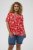 Kaffe Curve Ami Short Sleeve Blouse Printed Poppy Red - Blúzok és tunikák - 