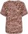 Kaffe Curve Ami Short Sleeve Blouse Printed Henna Brown - Blúzok és tunikák - 