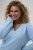 Kaffe Curve Jilanda V-Neck Pullover Blue - Pulóverek & kötöttáruk - 