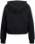 Ulla Popken Ribbed Inset Zip Collar Hoodie Black - Bluzy & bluzy z kapturem - 
