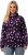 Ulla Popken Floral Print Drawstring Collar Hoodie Black - Bluzy & bluzy z kapturem - 
