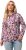 Ulla Popken Floral Print Drawstring Collar Hoodie Vanilla - Bluzy & bluzy z kapturem - 
