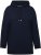 Ulla Popken Back Print Kangaroo Pocket Hoodie Navy - Bluzy & bluzy z kapturem - 
