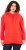Ulla Popken Back Print Kangaroo Pocket Hoodie Hibiscus Red - Bluzy & bluzy z kapturem - 