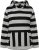 Ulla Popken Mixed Stripe Long Sleeve Hoodie Black - Bluzy & bluzy z kapturem - 