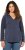 Ulla Popken Open Edged Long Sleeve V-Neck Hoodie Navy - Bluzy & bluzy z kapturem - 