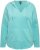 Ulla Popken Open Edged Long Sleeve V-Neck Hoodie Mint Green - Bluzy & bluzy z kapturem - 