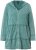 Ulla Popken Tiered Flounce Panel Zip Up Hoodie Green - Bluzy & bluzy z kapturem - 