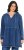 Ulla Popken Indigo Dyed Flounce Panel Hoodie Blue - Bluzy & bluzy z kapturem - 