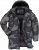 JP1880 Quilted Parka with Camouflage Drawstring Waist Black - Kabátok - Nagyméretű Kabátok - 2XL-8XL