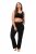 Ulla Popken Bootcut Elastic Waist Cotton French Terry Sport Pants Black - Ulla Popken - Ulla Popken Plus-Size Ruházat