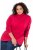 Ulla Popken Basic Long Sleeve Slim Fit Turtleneck Red - Bluzy & bluzy z kapturem - Kényelmes pulóverek és kapucnisok