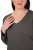 Ulla Popken Back To Basics V-Neck Relaxed Fit Cotton Tee Graphite Grey - Pólók - Női pólók