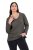 Ulla Popken Back To Basics V-Neck Relaxed Fit Cotton Tee Graphite Grey - Pólók - Női pólók